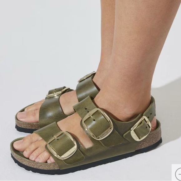 Birkenstock Big Buckle Sandals - Olive Green Leather - Size 42/Women’s 11 NIB - Picture 9 of 9